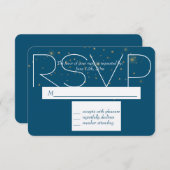 Blaue goldene Nacht unter den Sternen RSVP (Vorne/Hinten)
