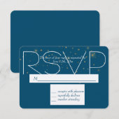 Blaue goldene Nacht unter den Sternen RSVP Karte (Vorne/Hinten)
