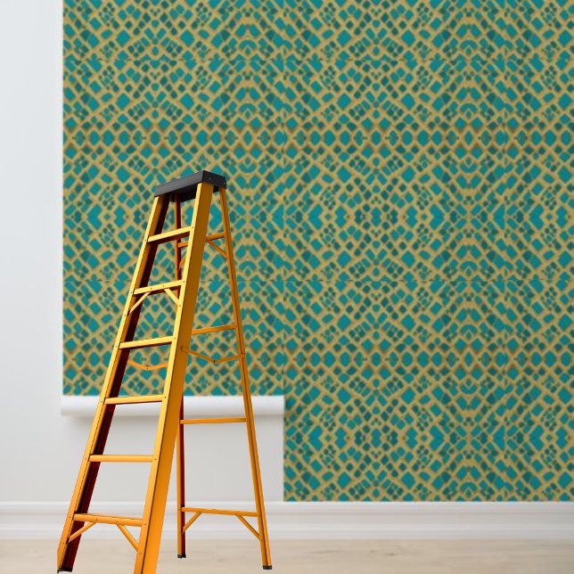 Blaue goldene Peel- und Stick-Tapete Tapete (Peel and Stick Wallpaper blue gold geometric Wallpaper
)