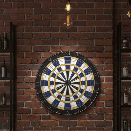 Blaue Goldene Profi-Dartboard-Wandkunst Dartscheibe