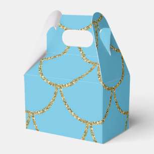 Blaue & goldene Schimmer-Meeresjungfrau-Geburtstag Geschenkschachtel