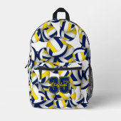 Blaue goldene Schule - Name des Volleyballspielers Bedruckter Rucksack (Vorderseite)
