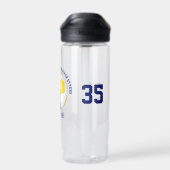 Blaue goldene Schulmannschaft färbt Custom Soccer Trinkflasche (Rückseite)