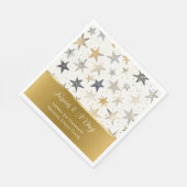 Blaue Goldene Silberne Sterne Hochzeit Serviette (Ecke)