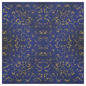 blaue goldene Stoffe, buntes Haus aus Textilien Stoff (Muster)