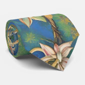 Blaue, goldene und grüne Amaryllis-Blume Krawatte (Gerollt)