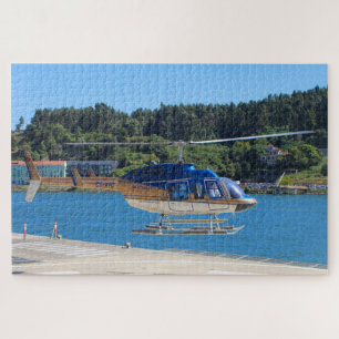 Blaue, goldene und weiße Hubschrauber, Portugal Puzzle