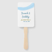 Blaue goldene Wasserfarbenblase und Brunch Bridsh Fächer (Rückseite)