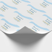 Blaue goldene Wasserfarbenblase und Brunch Bridsh Geschenkpapier (Ecke)