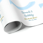 Blaue goldene Wasserfarbenblase und Brunch Bridsh Geschenkpapier (Rolleneckpunkt)