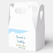 Blaue goldene Wasserfarbenblase und Brunch Bridsh Geschenkschachtel (Geöffnet)