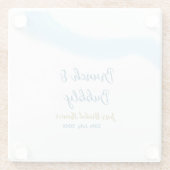 Blaue goldene Wasserfarbenblase und Brunch Bridsh Glasuntersetzer (Rückseite)