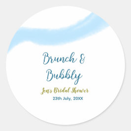 Blaue goldene Wasserfarbenblase und Brunch Bridsh Runder Aufkleber