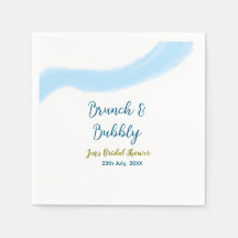 Blaue goldene Wasserfarbenblase und Brunch Bridsh