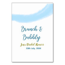 Blaue goldene Wasserfarbenblase und Brunch Bridsh