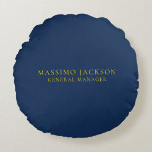 Blaue Goldfarben Professioneller trendiger Minimal Rundes Kissen