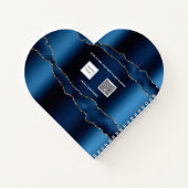 Blaue goldfarbene Marmornamenskripte Notizblock (Rückseite)