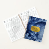 Blaue Goldfoilmeerkristalle Signatur Rezept Notizblock (Innenseite)