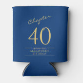 Blaue Goldfoto-Vorlage zum 40. Geburtstag Dosenkühler (Vorderseite)