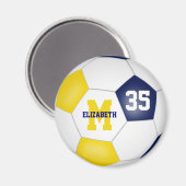 Blaue Goldfußballmannschaft - Farben Magnet (Vorderseite/Rückseite)