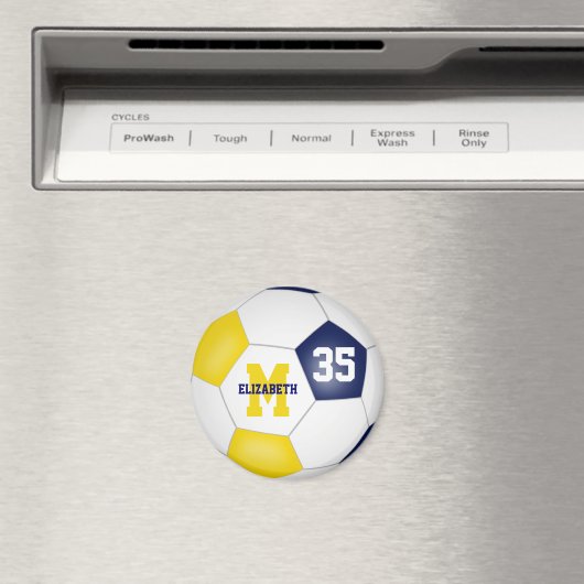 Blaue Goldfußballmannschaft - Farben Magnet (In Situ (Geschirrspüler))