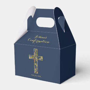 Blaue Goldkreuz-Jungen Geschenkschachtel