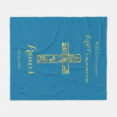 Blaue Goldkreuz-Jungs Fleecedecke (Vorderseite (Horizontal))
