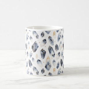 Blaue Goldkristalle Kaffeetasse