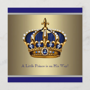 Blaue Goldkrone Kleiner Prinz Junge Baby Shower Einladung