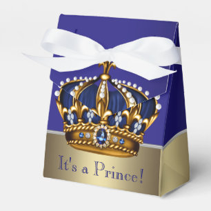 Blaue Goldkrone Kleiner Prinz Junge Baby Shower Geschenkschachtel