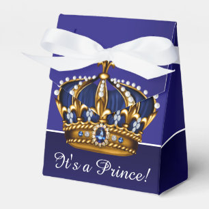 Blaue Goldkrone Kleiner Prinz Junge Baby Shower Geschenkschachtel