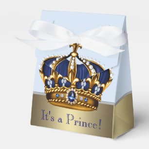 Blaue Goldkrone Kleiner Prinz Junge Baby Shower Geschenkschachtel
