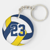 Blaue Goldmannschaft färbt Buben Volleyball Schlüsselanhänger (Rückseite)