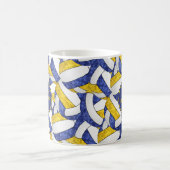 Blaue Goldmannschaft färbt Volleyballbussen Kaffeetasse (Mittel)