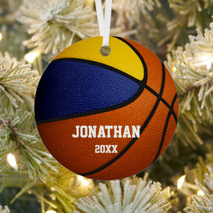 Blaue Goldmannschaft - Jungs-Basketball Ornament Aus Metall