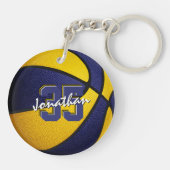 Blaue Goldmannschaft - Jungs-Basketball Schlüsselanhänger (Rückseite)