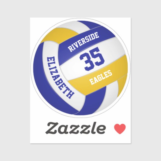 Blaue Goldmannschaft - Jungs-Volleyball Aufkleber (Blatt)