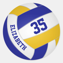 Blaue Goldmannschaft - Jungs-Volleyball Runder Aufkleber