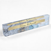 Blaue Goldmarmormarke Namensplakette