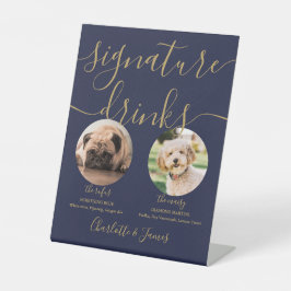 Blaue Goldmedaille für Hochzeitstiefel Unterzeichn Sockelschild