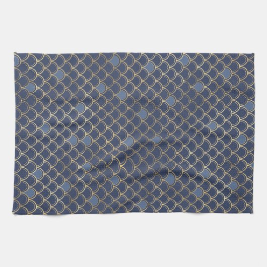 Blaue Goldmedaille Geschirrtuch (Horizontal)