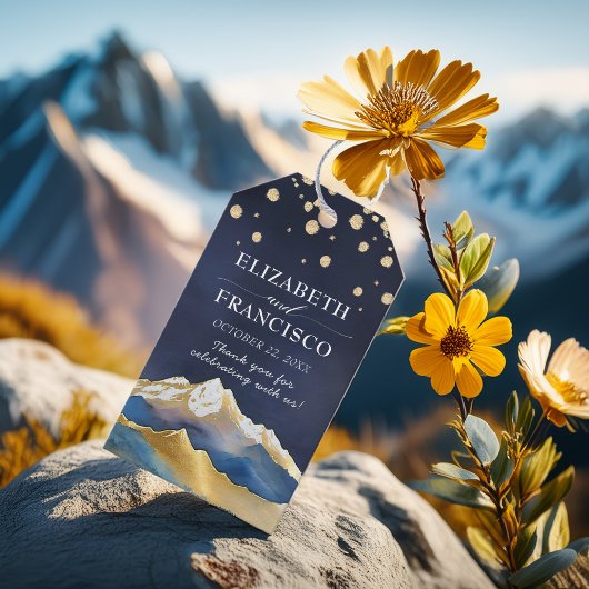 Blaue Goldmedaille Hochzeit im Freien Geschenkanhänger