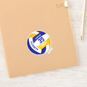Blaue Goldmedaille - Mädchen-Volleyball Aufkleber