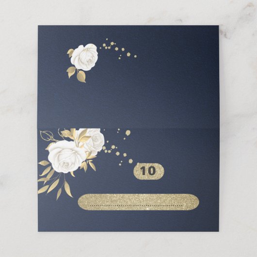 Blaue Goldmedaille Platzkarte (Außenseite Aufgefaltet)