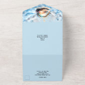 Blaue Goldmuschel Muschel Ozeanwellen Glitzer Glas All In One Einladung (Außenbereich)