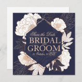 Blaue Goldperle Einladung (Vorne/Hinten)