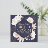 Blaue Goldperle Einladung (Stehend Vorderseite)