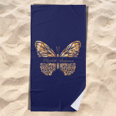 Blaue Goldschmetterlingsskripte Strandtuch