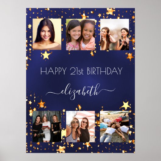 Blaue Goldsterne aus dem Foto Poster (Vorne)