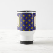 Blaue Goldsterne Erster Name Monogramm Initiale Reisebecher (Mittel)